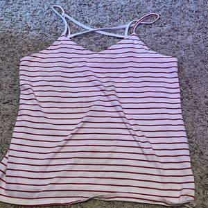 Red and white striped tank top